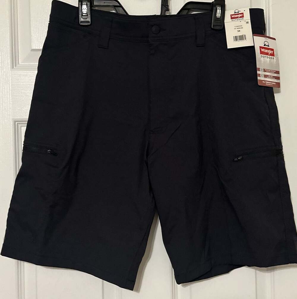 Wrangler Outdoor All Terrain Cargo Shorts Size 34 Black